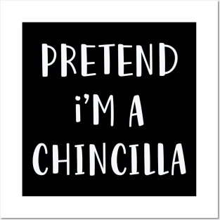 Pretend I'm A Chinchilla Costume fun Halloween Party Posters and Art